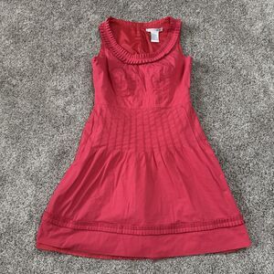 Madison Leigh Pleated Gathered Coral Lined Sleeveless Dress Size 10